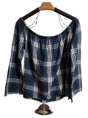 Anthropologie Cloth & Stone Plaid Blouse - Size Large